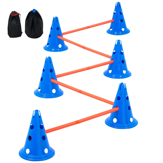 Dog Hurdle Cone Set Training Equipment with Height Adjustable Crossbar