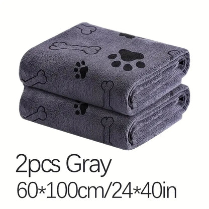 2pcs Soft Microfiber Quick Dry Dog Towels