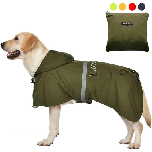 Comfortable Lightweight  Adjustable Waterproof Windproof Dog Raincoat