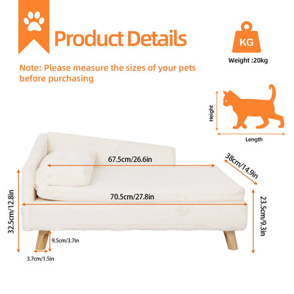 Elevated Pet Bed with Cozy Waterproof Pad, for Small Dog/ Kitten