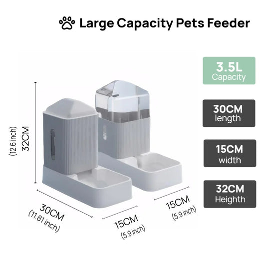 Large Capacity Automatic Dog/ Cat Feeder And Water Dispenser