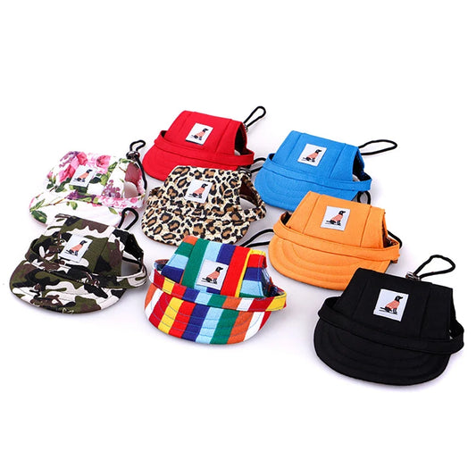 Adjustable Baseball Cap  with Ear Holes for Large Medium Small Dogs